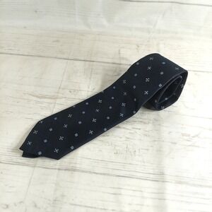 Ric Karon for Fruit of the Loom Mens Necktie Navy Blue Geometric Pattern